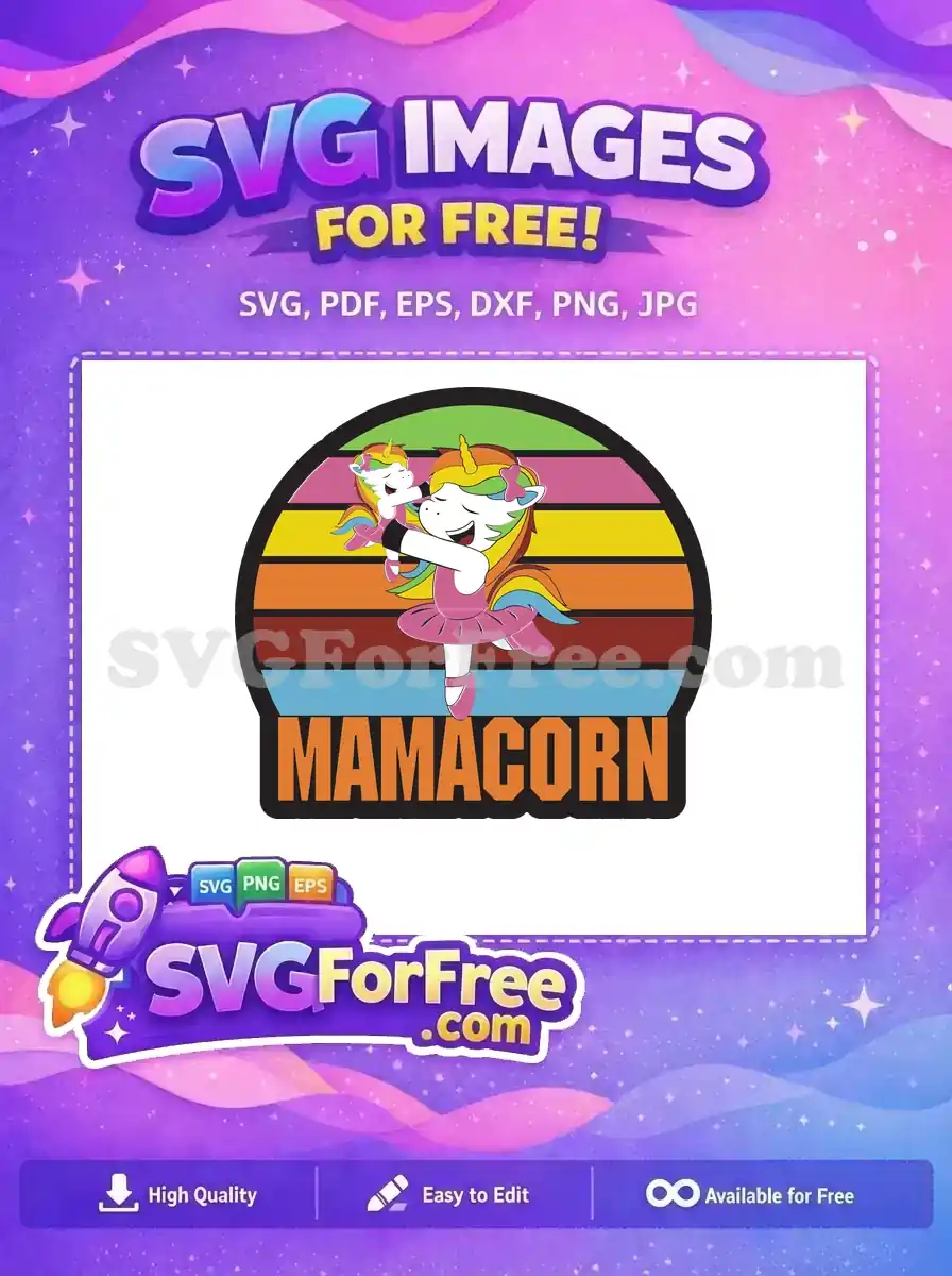 Free Rainbow Mane Free Tutu Dress MAMAcorn Free SVG
