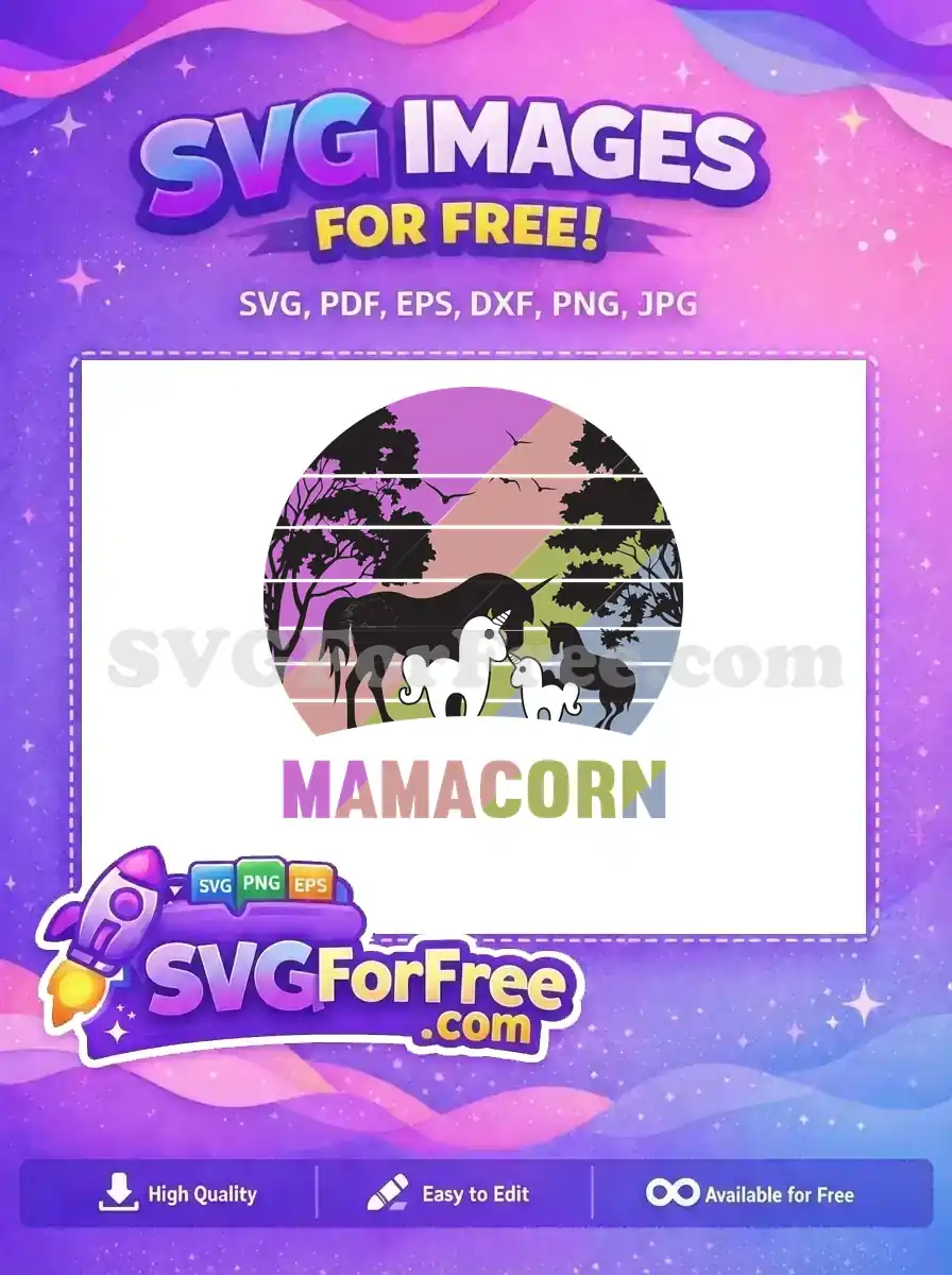 Free Mama Unicorn Free Baby Unicorns Family Easter Free SVG