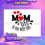 Free Red Hearts Free Mom Life Quote Holidays Free SVG - Instant Download