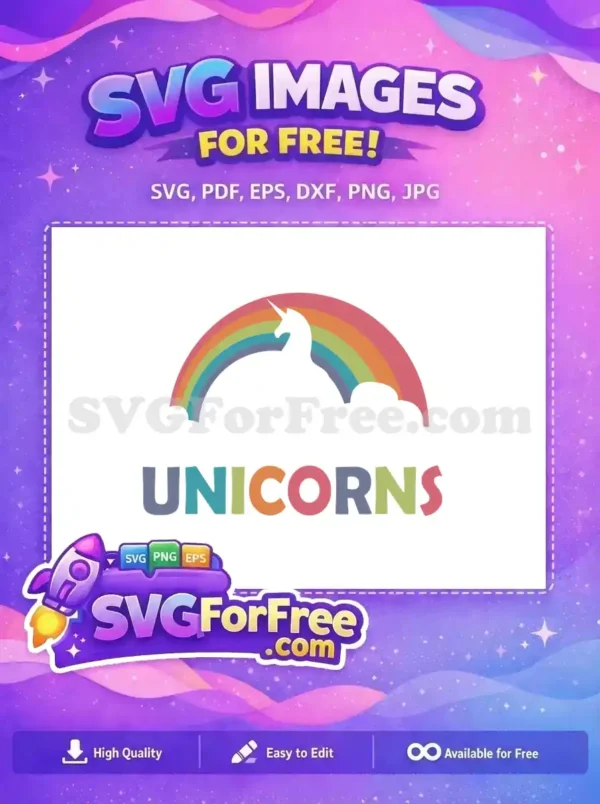 Free Rainbow Unicorn Free Clouds Unicorns Free SVG