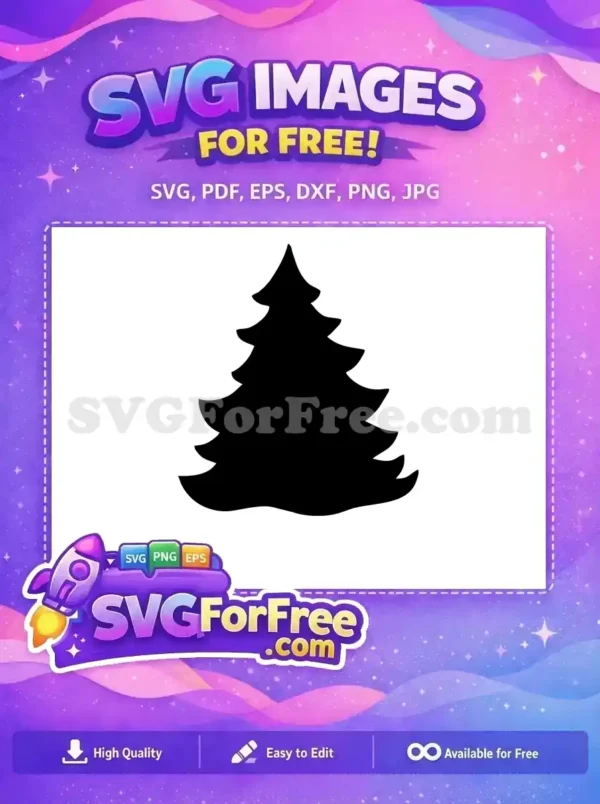 Free Simple Evergreen Free Silhouette Holidays Christmas Free SVG