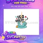 Free Tea Cup Free Heart Decor Tea Break Free SVG - Instant Download