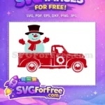 Free Snowman Tophat Free Christmas Truck Wreath Holidays Free SVG - Instant Download