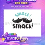 Free Moustache Kisses Free Blue Smacks Funny Free SVG - Instant Download