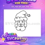 Free Smiling Santa Free Claus Head Holidays Christmas Free SVG - Instant Download