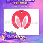 Free Pink Easter Bunny Round Tag Free Holidays Christmas Free SVG - Instant Download