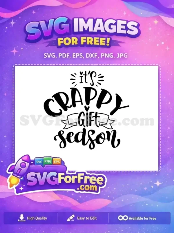 Free Crappy Gift Season Free Heart Banner Free Christmas SVG