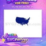 Free USA Outline Free Holiday Blue Design Free SVG - Instant Download