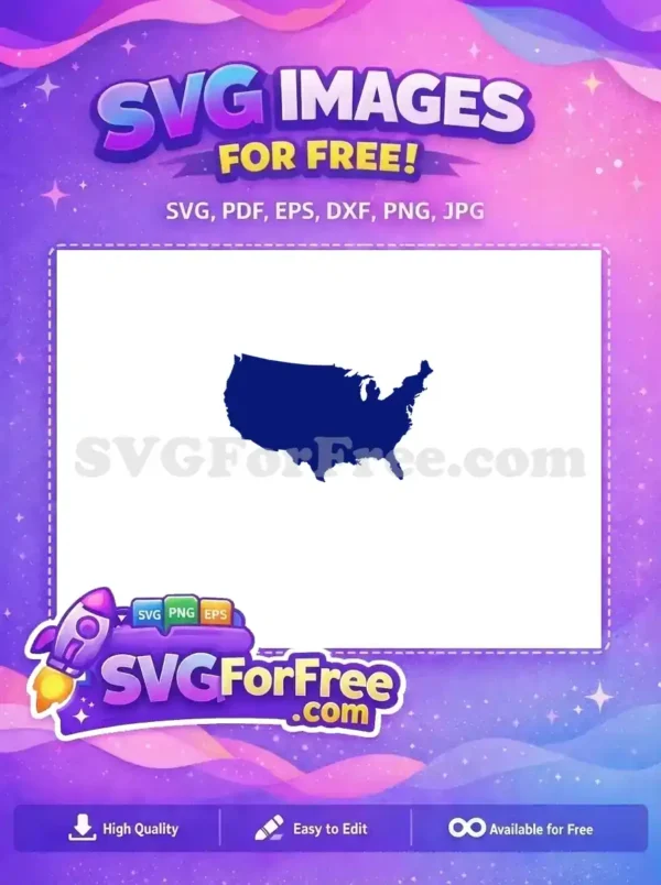 Free USA Outline Free Holiday Blue Design Free SVG