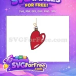 Free Red Heart Ornament Free Christmas Holiday Decoration Free SVG - Instant Download