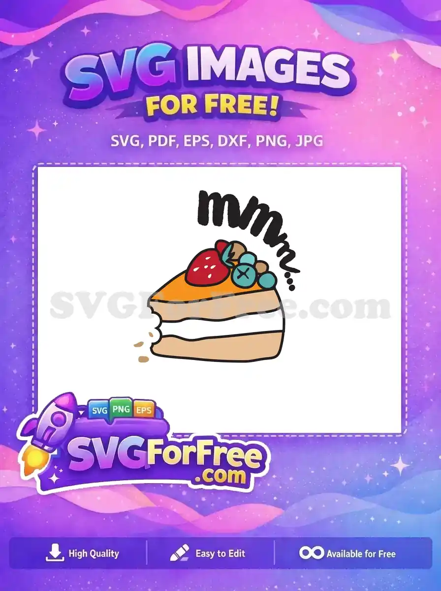 Free Bitten Cake Slice Free Strawberry Topping Food Free SVG