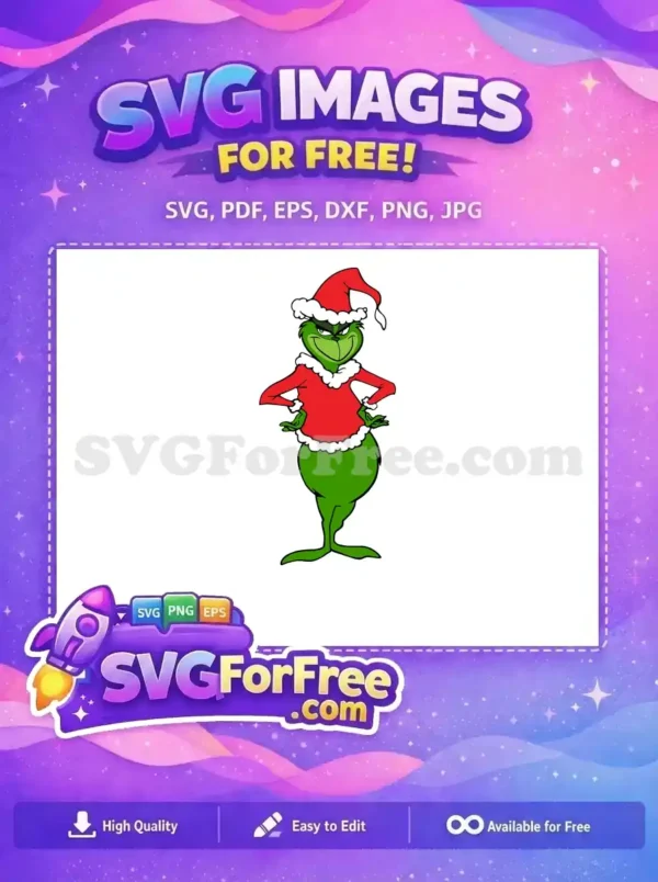 Free Grinch Smile Free Santa Outfit The Grinch Free SVG