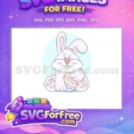 Free Smiling Bunny Free Easter Egg Holidays Free SVG - Instant Download