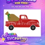 Free Red Truck Bag Free Christmas Gift Holidays Free SVG - Instant Download