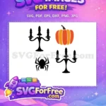 Free Spider Pumpkin Free Candelabra Holidays Christmas Free SVG - Instant Download