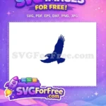 Free Dark Blue Eagle Silhouette Free Flying Bird Holidays Free SVG - Instant Download