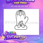 Free Detailed Mitten Free Bow Accent Christmas Free SVG - Instant Download