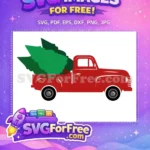 Free Red Truck Free Christmas Tree Holidays Free SVG 6 - Instant Download