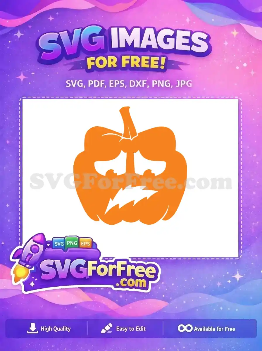 Free Orange Scared Pumpkin Free Halloween Holiday Free SVG