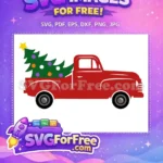 Free Red Truck Free Christmas Tree Holidays Free SVG 7 - Instant Download