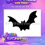 Free Halloween Bat Silhouette Free Shaped Wings Holiday Free SVG - Instant Download