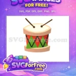 Free Holiday Drum Green Red Free Christmas Easter Free SVG - Instant Download