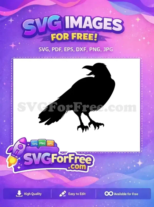 Free Black Crow Silhouette Free Halloween Raven Edgar Allan Poe Free SVG