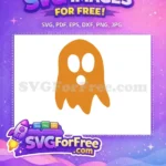Free Orange Ghost Simple Free Halloween Spooky Holiday Free SVG - Instant Download