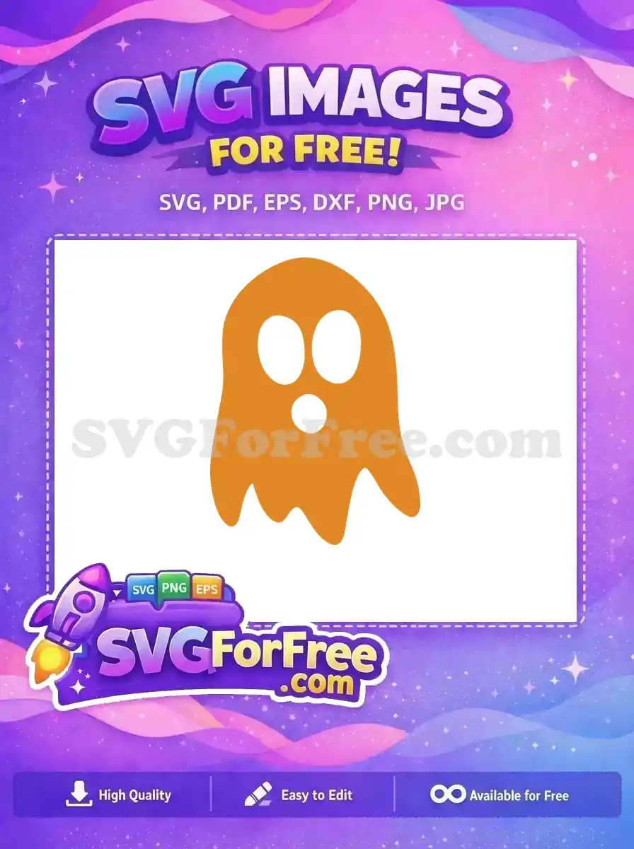 Free Orange Ghost Simple Free Halloween Spooky Holiday Free SVG