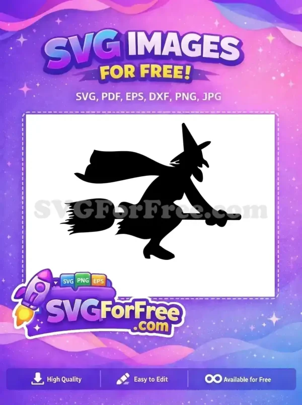Free Silhouette Witch Free Broom Holidays Christmas Free SVG