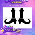 Free Black Curled Shoes Free Witch Halloween Prop Free SVG - Instant Download