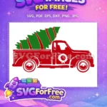 Free Red Truck Free Green Christmas Tree Holidays Free SVG 2 - Instant Download