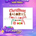 Free Red Christmas Text Free Cookie Calories Holiday Free SVG - Instant Download