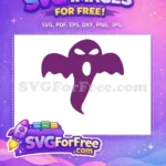 Free Spooky Purple Ghost Free Halloween Decoration Holidays Free SVG - Instant Download