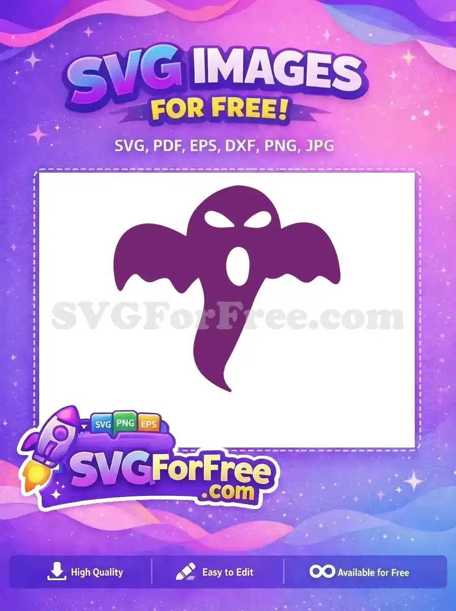 Free Spooky Purple Ghost Free Halloween Decoration Holidays Free SVG