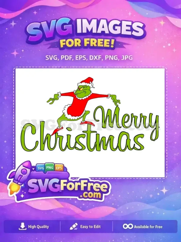 Free Red Suit Free Green Grinch Merry Christmas Free SVG