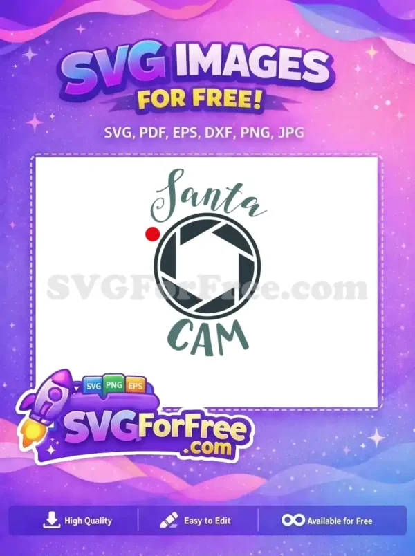 Free Santa Cam Teal Free Holiday Camera Christmas Free SVG