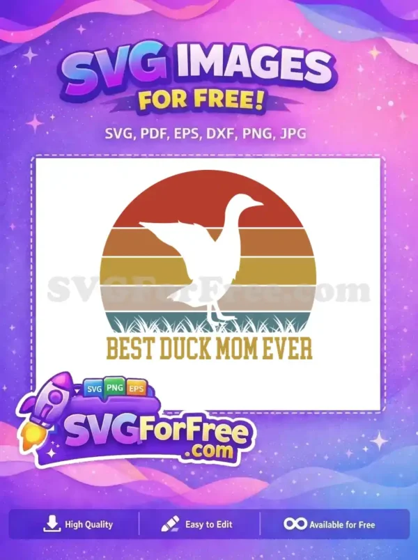 Free Duck Silhouette Free Sunset Pattern Best Duck Mom Free SVG