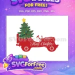 Free Red Tractor Free Christmas Tree Holidays Free SVG - Instant Download
