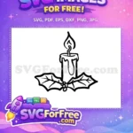 Free Candlelight Silhouette Free Holly Berries Christmas Free SVG - Instant Download