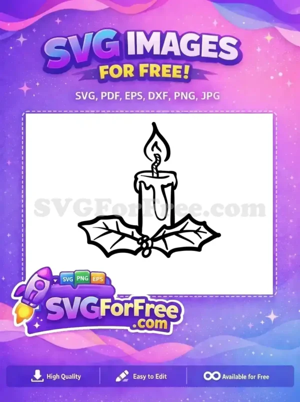 Free Candlelight Silhouette Free Holly Berries Christmas Free SVG