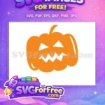 Free Orange Pumpkin Scary Face Free Jack O Lantern Holidays Free SVG - Instant Download
