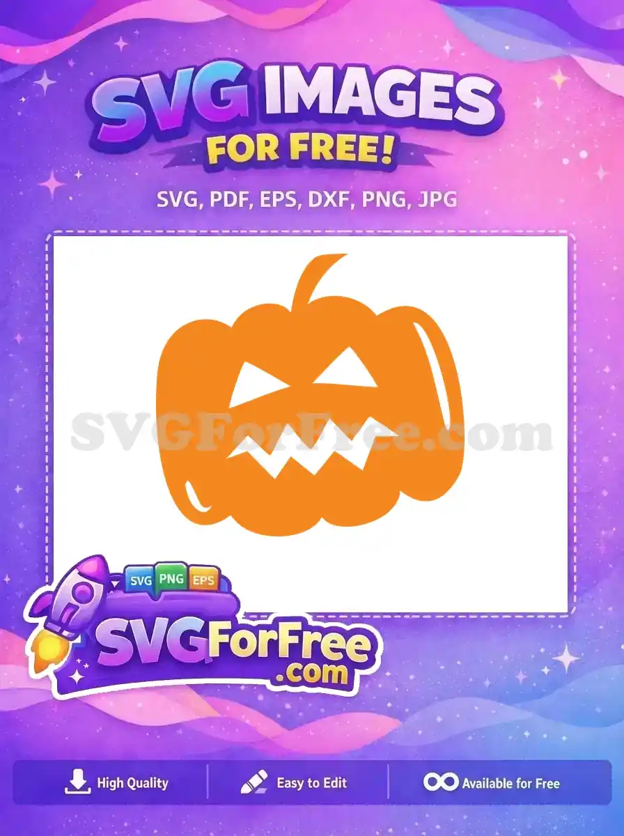 Free Orange Pumpkin Scary Face Free Jack O Lantern Holidays Free SVG
