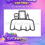 Free Skull Cross Free Candle Frame Halloween Free SVG - Instant Download