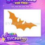 Free Halloween Bat Silhouette Free Orange Color Holiday Free SVG - Instant Download