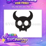 Free Devil Horns Free Minimalist Skull Holidays Free SVG - Instant Download