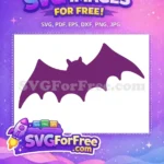 Free Purple Bat Silhouette Free Halloween Night Decoration Free SVG - Instant Download