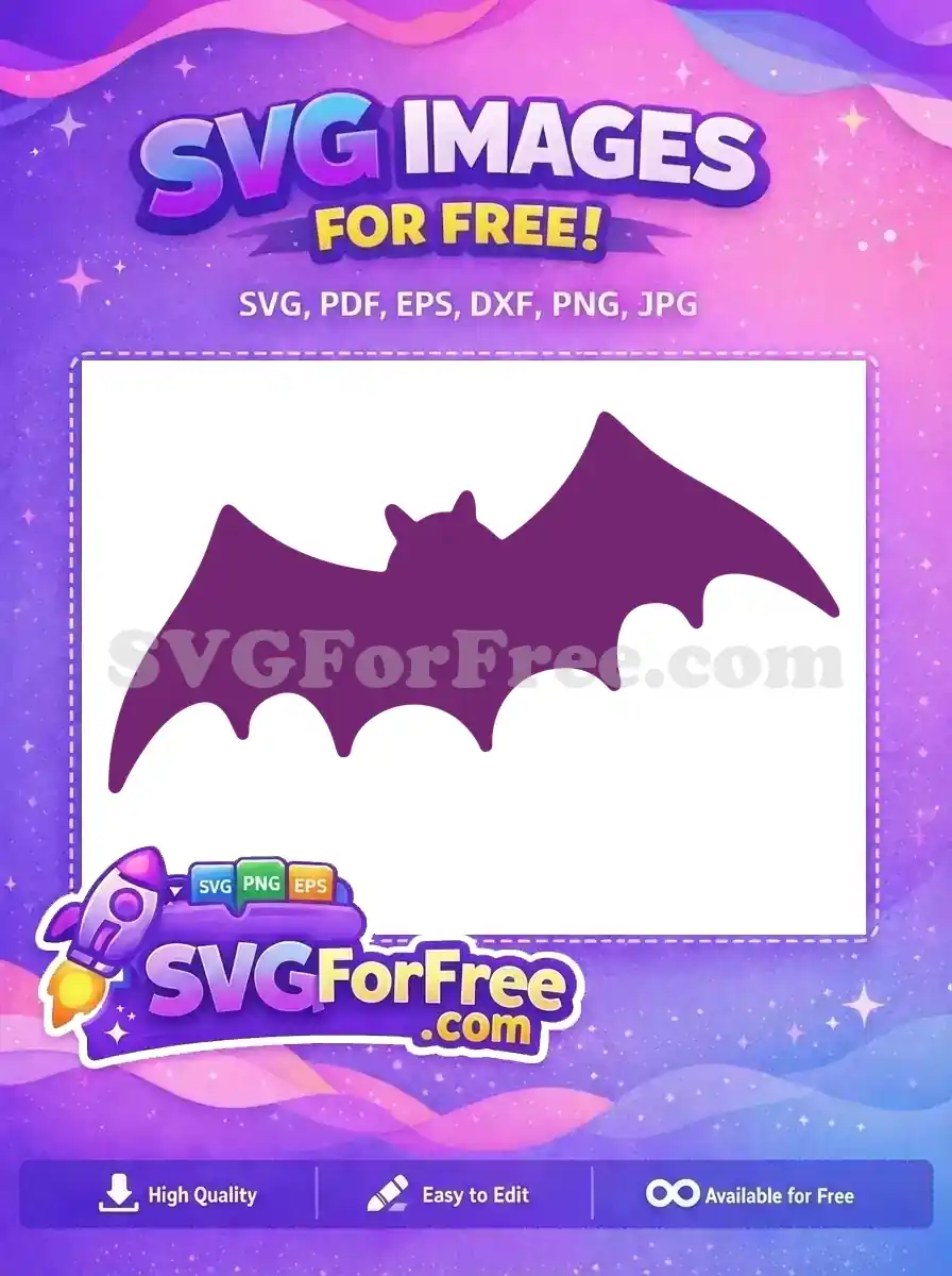 Free Purple Bat Silhouette Free Halloween Night Decoration Free SVG