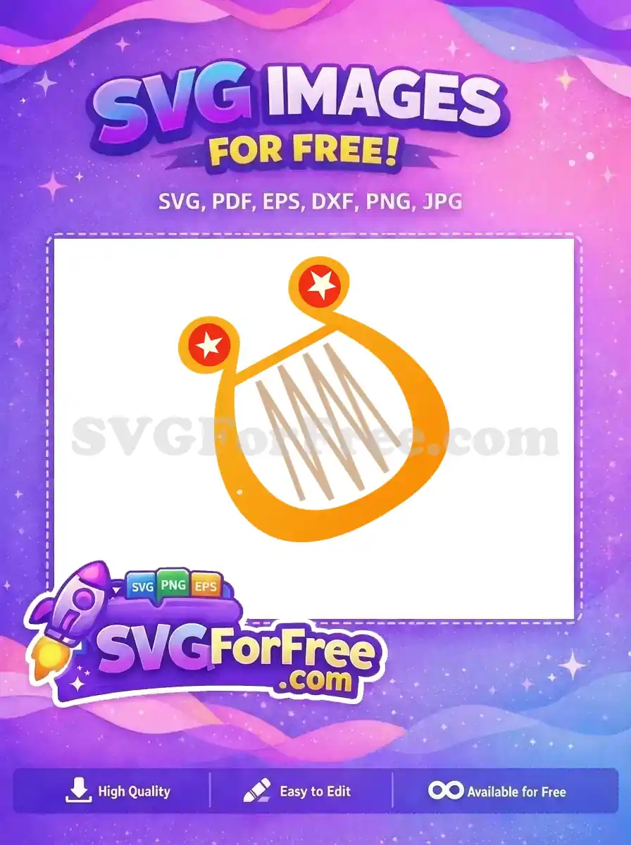 Free Gold Harp Stars Free Christmas Easter Holidays Free SVG