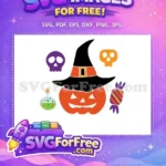 Free Halloween Pumpkin Witch Free Skulls Candy Potion Free SVG - Instant Download